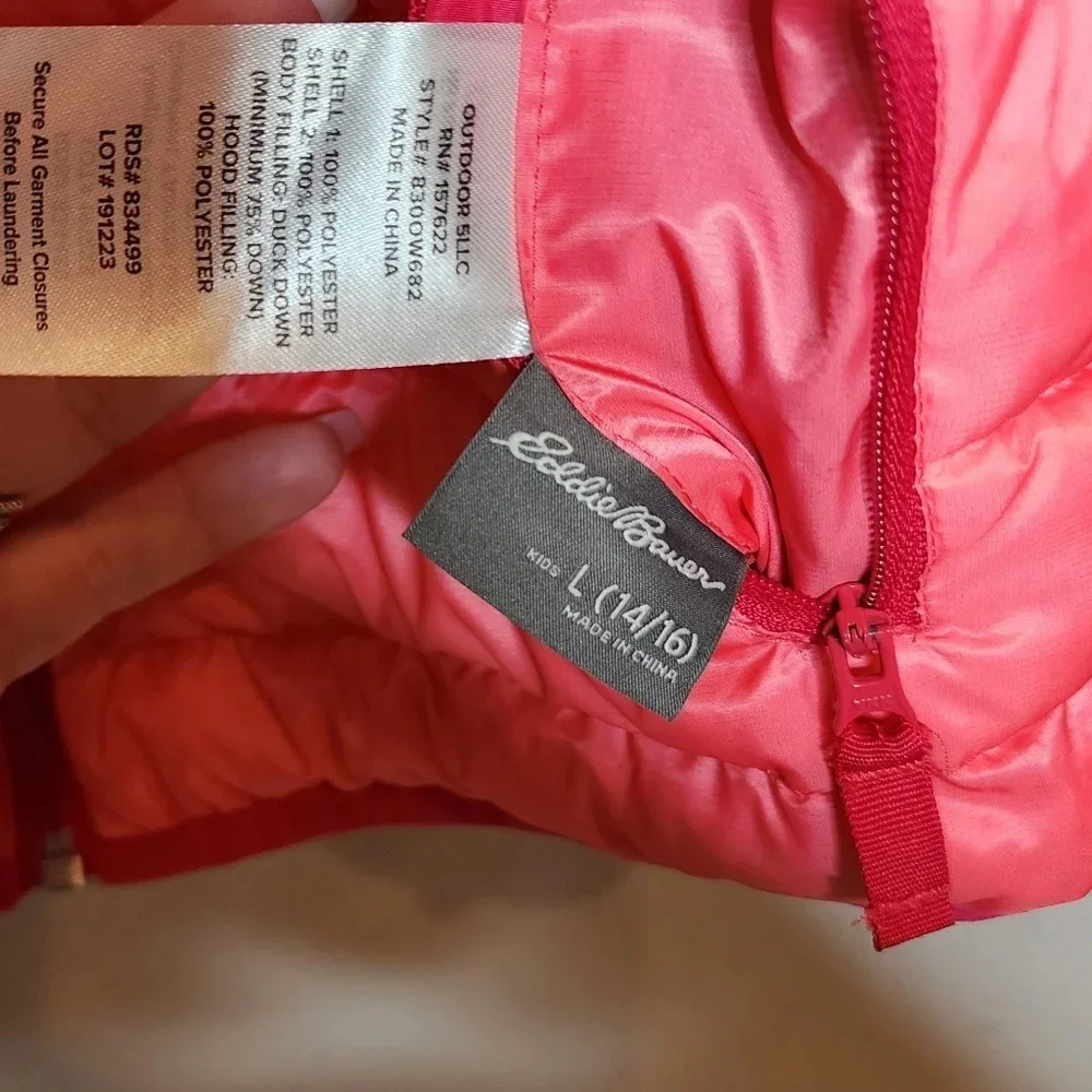 Eddie Bauer reversible down‎ coat.  Pink ombre.